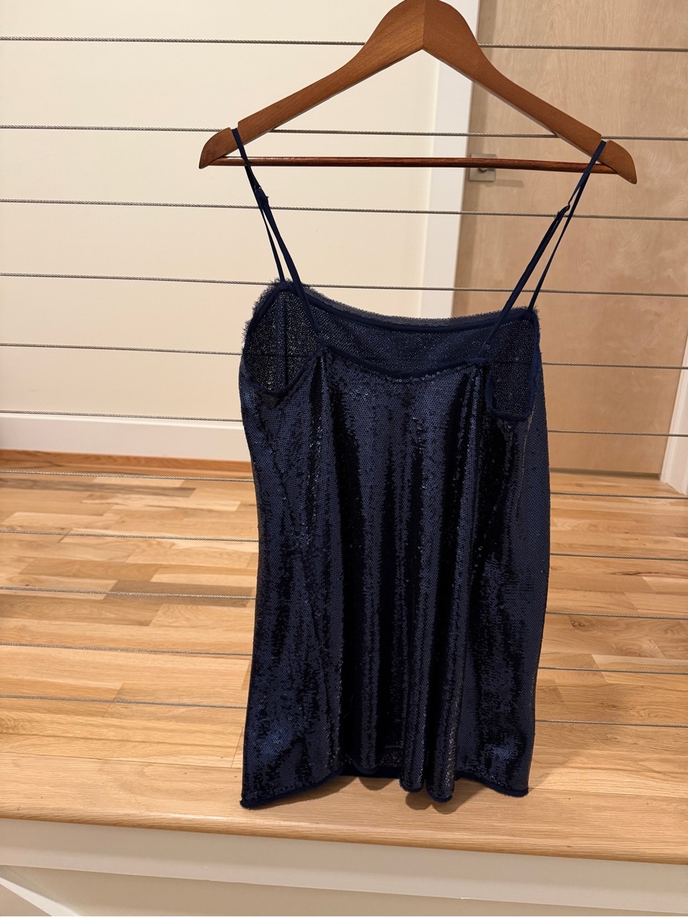 Free People Time to Shine Navy Blue Sequin Slip Dress - Picture 3 of 4